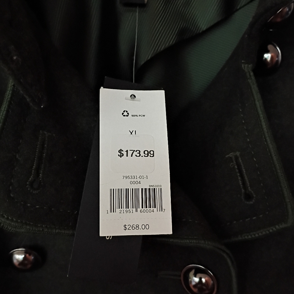 Banana Republic Dark Green Double-Breasted Trench Coat - Picture 5 of 6